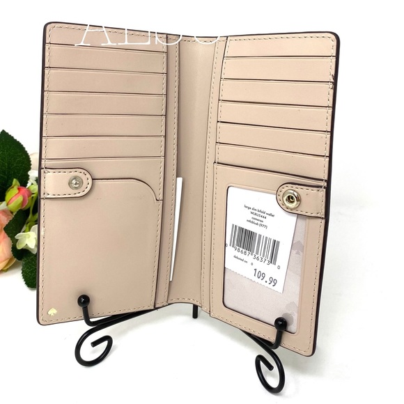 Kate♠️Spade LG Slim Bifolder Wallet Cameron Gold - Picture 3 of 8